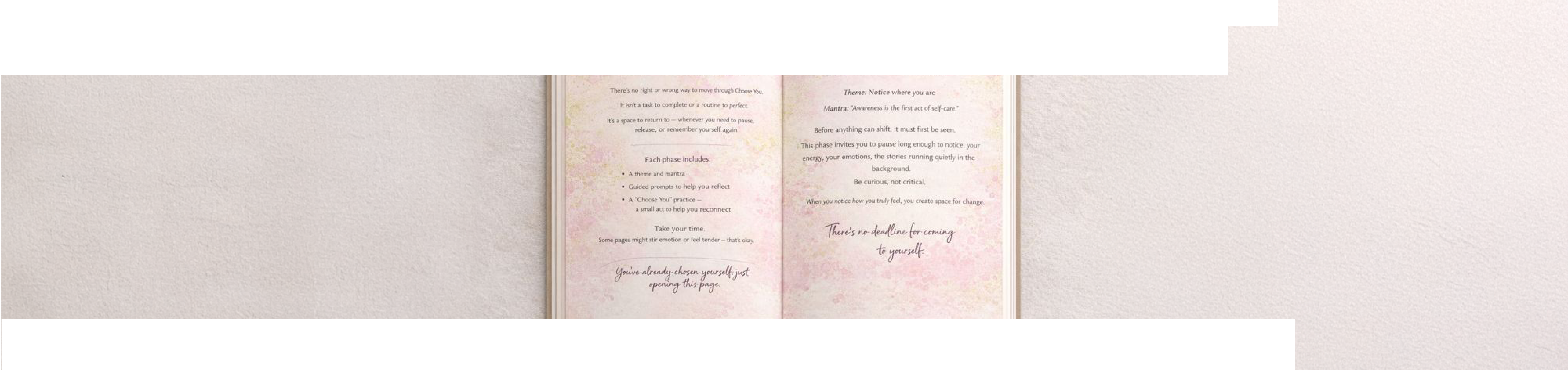 Open Choose You journal pages